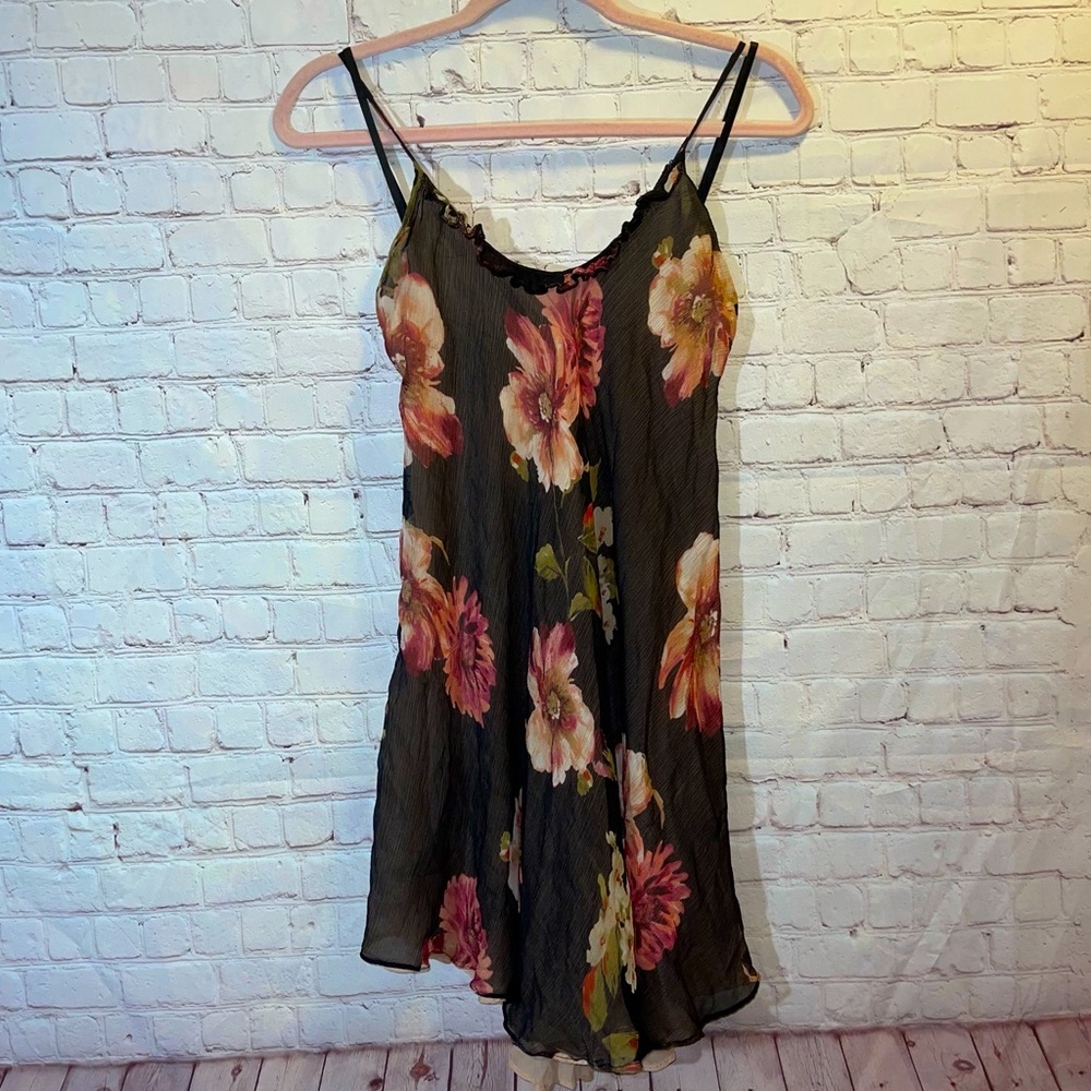 ANTHRO: ELOISE Silk Floral Mini Dress